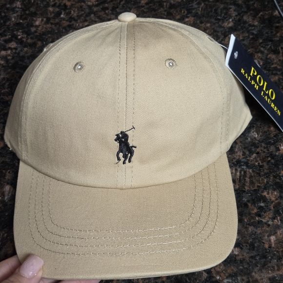 Polo Ralph Lauren Other - Polo by Ralph Lauren Twill Classic SPORT Beige Cap with Black Logo